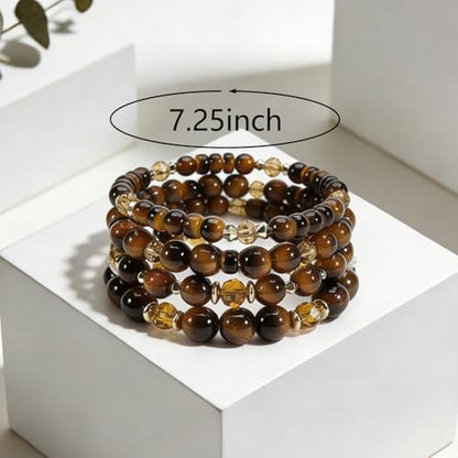 Boho Wooden Beads Bracelets Bohemian Bracelet Stack for Men Women Wood Beaded Bracelet Set - color: J