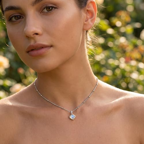18K Gold Plated Dainty Necklace for Women, Cubic Zirconia Pendant, Tarnish Resistant Hypoallergenic Jewelry, Fashion Women Accessories - color: Silver