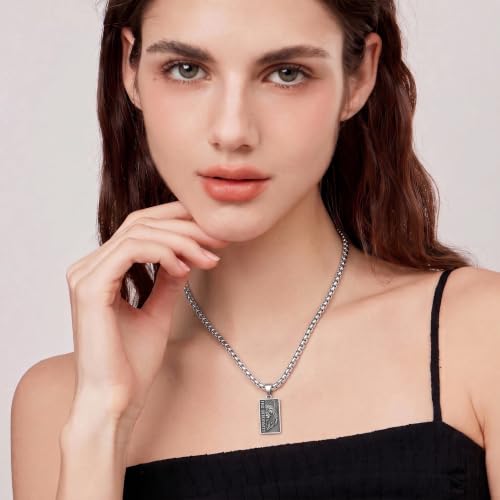 YAFEINI Cat Tarot Necklace 925 Sterling Silver Cat Tarot Pendant Necklace Jewelry Gifts for Women - style: Wolf