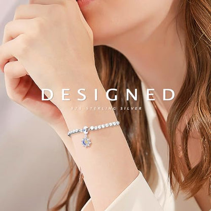 925 Sterling Silver Charms Bead for Bracelets Necklaces, Star Moon Crescent Sun Solar Pendent, Blue Ocean Starfish Shells Turtle Crab Starry Sea Cute Jewelry Birthday Gifts for Women Men - style: Sun Moon Star