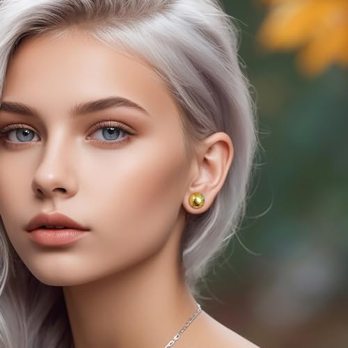 Casvort 2 PCS Hypoallergenic 0G-1" Cute Timeless Smooth Ball Screw Ear Gauges 316 Surgical Stainless Steel Fashion Ear Gauges Earrings Expander Women Piercing Body Jewelry - color: Gold, size: 8 mm