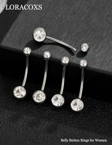 Long Belly Button Rings, Navel Piercing Jewelry for Women | 16mm 14mm 12mm 10mm 8mm Stainless Steel Extral Long Bar 14G - size: 16MM