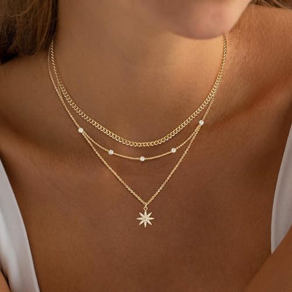 XIXINI Layered Necklaces for Women, Dainty Gold Necklace Stack 14k Gold Plated Layering Pendant Necklace Set Simple Statement Gold Necklaces for Women Trendy Fashion Waterproof Gold Jewelry - color: Gold-Set 4