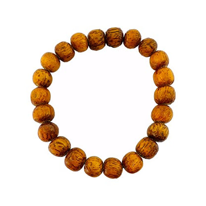 Hawaiian Jewelry Handmade Hawaiian Koa Wood 8mm Small Bead Elastic Bracelet