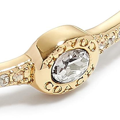 COACH Signature Logo Pave Hinged Bangle Bracelet - color: Crystal 1