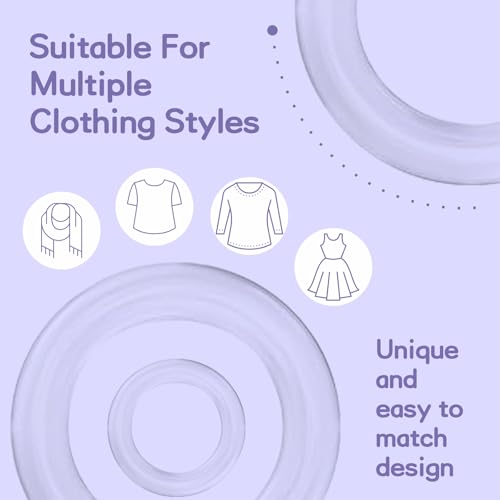 Clothing Cinch Clips - Invisible Clothing Accessory for Cinch Shirts, Dresses, Skirts and Scarves, Changing The Shape and Style of Your Clothes, Set Includes 12 Rings (4 Sizes) + 50 Rubber Bands