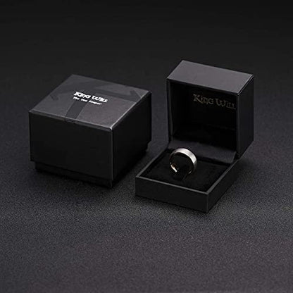 King Will Wedding Band for Men Women, 2/4/6/7/8mm Domed Matte Brushed Tungsten Carbide Rings, Solid/Dual Color Engagement Rings, Comfort Fit - color: Silver&Rose Gold-6mm