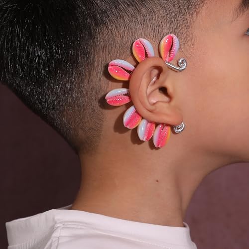 Wellike Gold Ear Cuffs For Women Non Piercing Single Clip On Earrings 18k Gold/Silver Plated Handmade Cuff Earrings Hypoallergenic Waterdrop Cowrie Shell Jewelry - color: KKWE581-S
