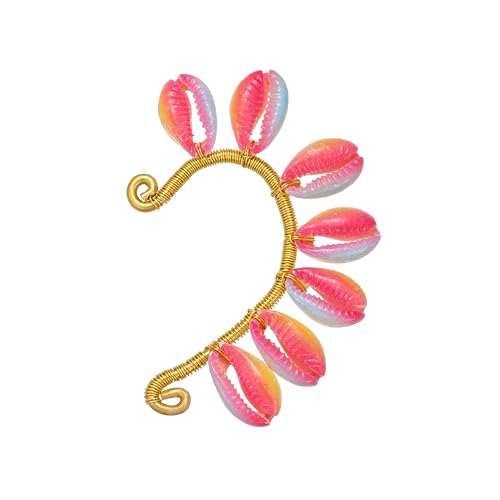 Wellike Gold Ear Cuffs For Women Non Piercing Single Clip On Earrings 18k Gold/Silver Plated Handmade Cuff Earrings Hypoallergenic Waterdrop Cowrie Shell Jewelry - color: KKWE581-G