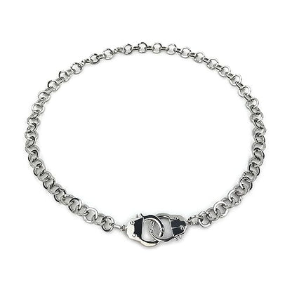 Succuba Stainless Steel Handcuff Choker Necklace Chain Pendant Choker Collar Necklace for Women and Men from 16 to 24 Inches with Box - color: A, size: 22 Inches