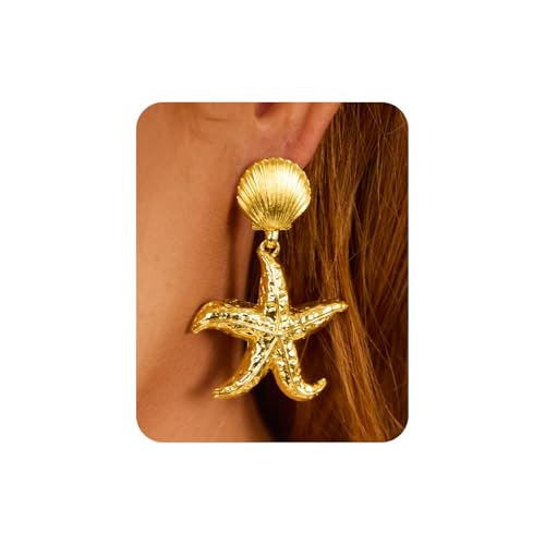 Gold Chunky Earrings for Women Trendy, 14K Gold Plated Dainty Kont Earrings Statement Minimalist Hypoallergenic Stud Earrings - color: Alex & Gold