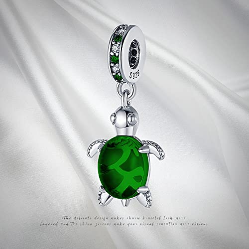 Pandach Animal Charm Bead fits Charms Bracelets for Woman-925 Sterling Silver Dangle Pendant Bead,Jewelry Beads Gifts for Women Bracelet&Necklace - style: Green Turtle Charm
