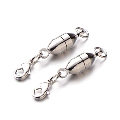 Zpsolution 6mm Magnetic Jewelry Clasps for Necklaces Oval Shape | Compact and Easy to Use, Magnetic Necklace Clasps And Closures, Magnetic Clasps For Bracelets - color: Oval Gold and Silver