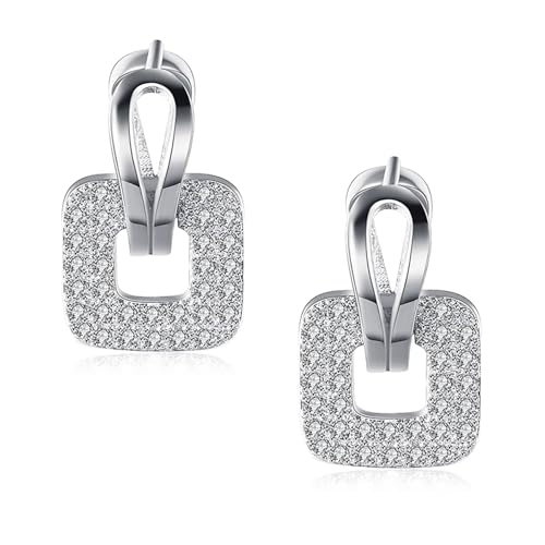 14K Rose Gold Plated Three Row Cubic Zirconia Small Huggie Hoop Earrings Fashion Jewelry for Men Women - color: white-1