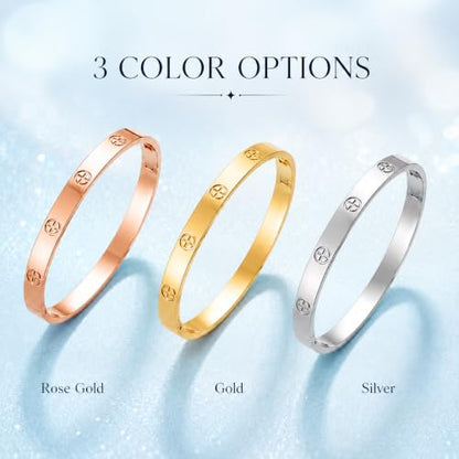 Friendship Love Bracelet for Women, 18K Gold Plated Titanium Steel Cuff - color: Gold, size: Cross 7.5''