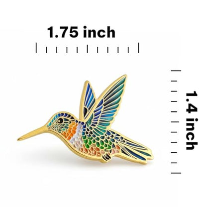 Hummingbird Soft Enamel Lapel Pin – Tropical Bird Wildlife Brooch Accessory for Jackets, Bags, Hats and Crafts