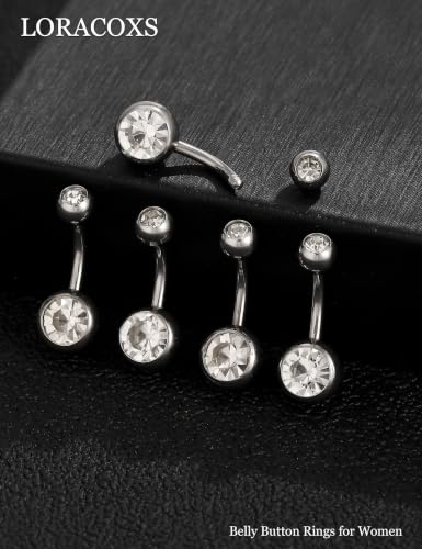 Long Belly Button Rings, Navel Piercing Jewelry for Women | 16mm 14mm 12mm 10mm 8mm Stainless Steel Extral Long Bar 14G - size: 8MM