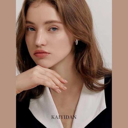 2 Pairs Gold/Silver Hoop Earrings For Women Set Trendy,14K Plated Gold Chunky Huggie Hoop Earings Pack,Oval Twisted Statement Silver Hoops,Fashion Jewelry Gift - color: B2 20mm big CZ hoops set