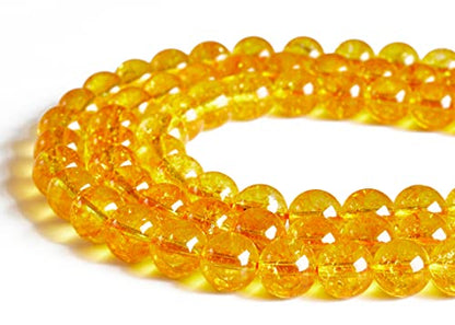 100pcs 8mm Citrine Beads Natural Gemstone Beads Round Loose Beads for Jewelry Making - color: Citrine, size: 8mm