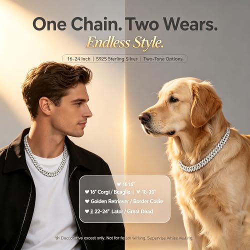 10mm Moissanite Cuban Link Chain, S925 Silver Hip Hop Necklace for Men | GRA D-VVS1 moissanite. Solid S925 silver, 16-24" silver/gold. 10mm double-row pavé. Reinforced prongs & clasp. Gift box.