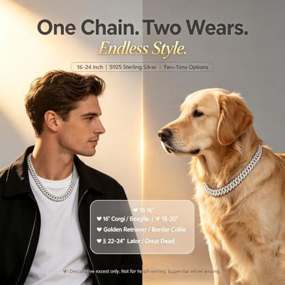 10mm Moissanite Cuban Link Chain, S925 Silver Hip Hop Necklace for Men | GRA D-VVS1 moissanite. Solid S925 silver, 16-24" silver/gold. 10mm double-row pavé. Reinforced prongs & clasp. Gift box.