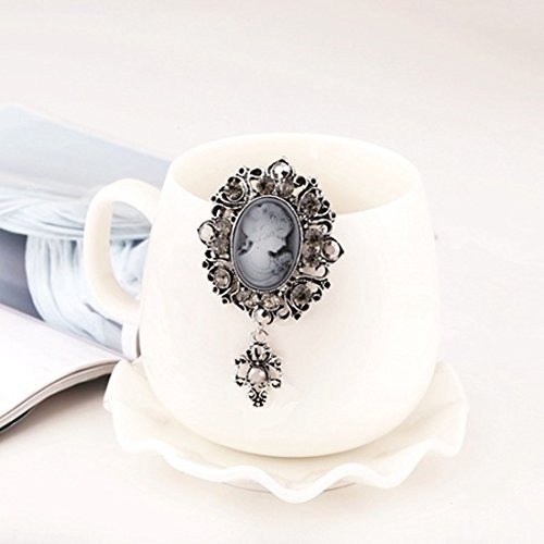 JJTZX Victorian Black Velvet Lace Choker Gothic Lady Cameo Necklace Gift for Her - style: Cameo brooch 1
