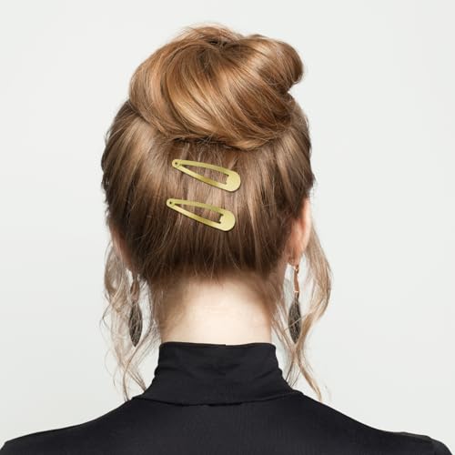 120 Pack Gold 2 Inch Barrettes Women Metal Snap Hair Clips Accessories | Non - Slip Hairpins Barrettes for Kids Girls Teens - color: Gold
