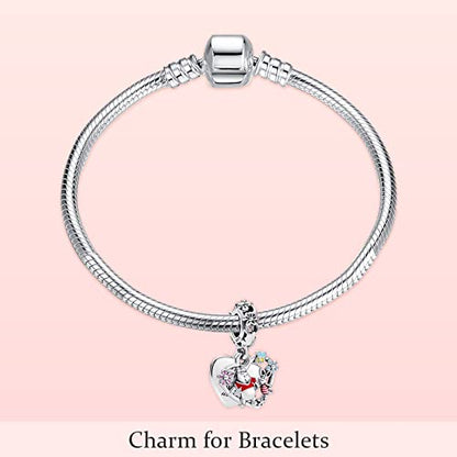 MITSOKU 925 Sterling Silver Charms for Bracelets Necklaces Animal prototype Pendant Safety Chain Dangle Pendants Beads Christmas Day Charms Jewelry Gift for Women - style: Bear and Little Pig Pendant