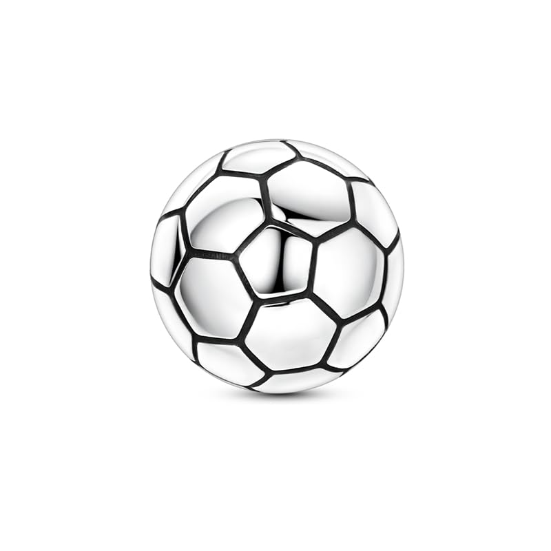 925 Sterling Silver Charms for Bracelets and Necklaces Beads Jewelry Charms for Women - color: Soccer Charm