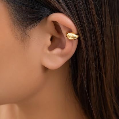 Ear Cuff Earrings for Women Chunky Ear Cuffs Non Piercing | Clip on cartilage earrings helix fake earrings jewelry trendy stuff christmas gift stocking stuffers - color: L