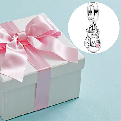 Jewelry Love Heart Charms for Women Bracelets and Necklaces | 925 Sterling Silver,Mother's Day Birthday Christmas - color: Boxing Glove Dangle Charm