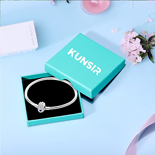KUNSIR 925 Sterling Silver Palm Clasp Snake Chain Bracelet Basic Charm Bracelets Fit Any PDL Charm, with for Teen Women - style: KJB010