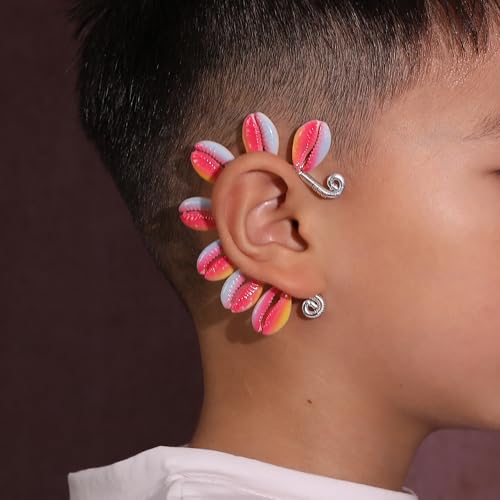Wellike Gold Ear Cuffs For Women Non Piercing Single Clip On Earrings 18k Gold/Silver Plated Handmade Cuff Earrings Hypoallergenic Waterdrop Cowrie Shell Jewelry - color: KKWE581-S