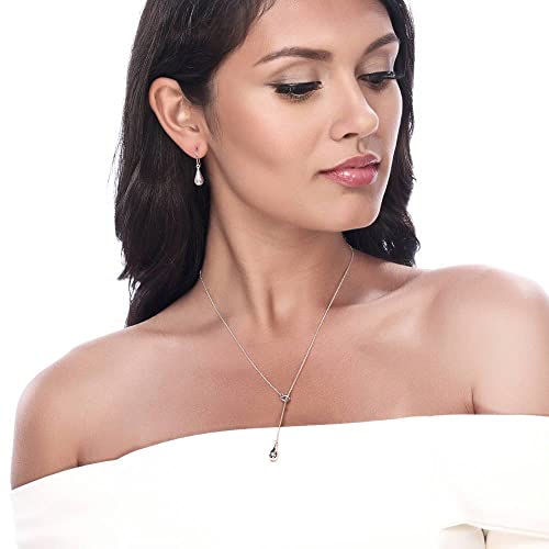 BERRICLE Sterling Silver Lariat Necklace for Women - Celestial Charm, Infinity Cross, Melody Note, Teardrop Styles - style: Teardrop Lariat
