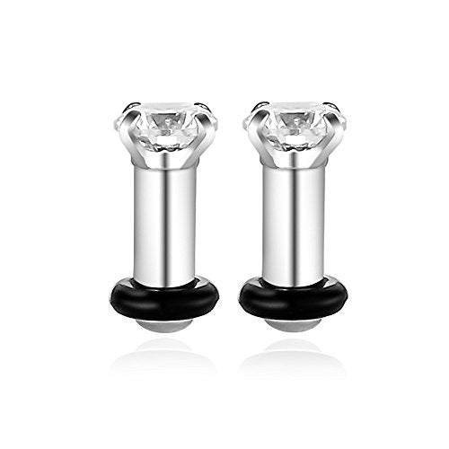 2/4/6/8 Gauge Earrrings Plugs Tunnels Gauges for Ears - color: A1,Steel(8G=3mm)
