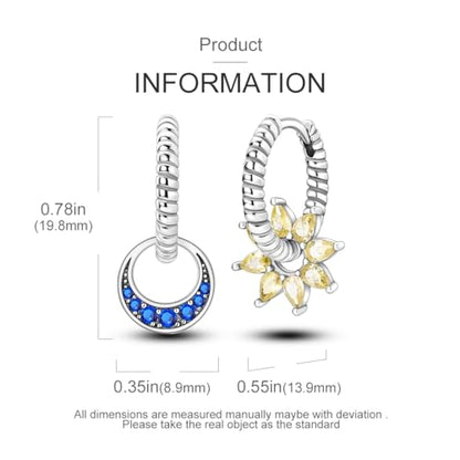 14k Gold Plated Star Moon Sun Huggies Hoops Earrings for Woman | 925 Sterling Silver Cubic Zirconia Twisted Cross Hoop Post Chunky Small Tiny cuff Earring Gift for Her - color: star moon snack earring
