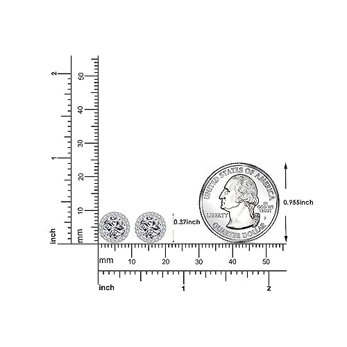 925 Sterling Silver 2-4 Carat Lab Simulation-Diamond Stud Earrings 5A Cubic Zirconia Stud Earrings Hypoallergenic White Gold Plated, Perfect Jewelry Gifts - style: Round Cut 6.5MM White