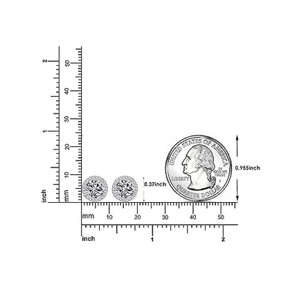 925 Sterling Silver 2-4 Carat Lab Simulation-Diamond Stud Earrings 5A Cubic Zirconia Stud Earrings Hypoallergenic White Gold Plated, Perfect Jewelry Gifts - style: Round Cut 6.5MM White