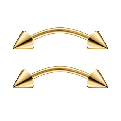 Ruifan 12pcs Surgical Steel Tiny Curved Eyebrow Ear Navel Belly Lip Ring Barbell Piercing Jewelry 20g 6mm/8mm/10mm - style: 12PCS - 20G 1/4" w Spikes