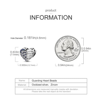 925 Sterling Silver Charm for Bracelet Necklace Women Dangle Pendant Beads | Love Faith Mom Ocean travel Butterfly Party Charm Beads Pendants DIY Jewelry Gift - color: Guardian Heart Charm