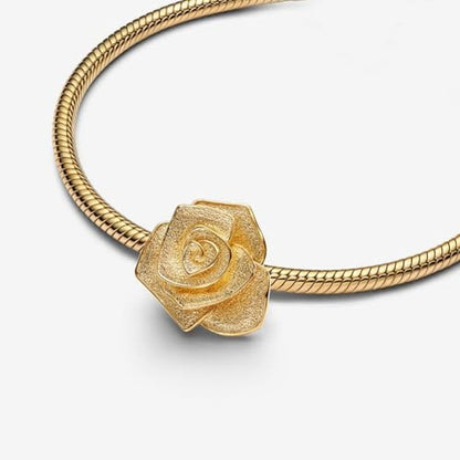 925 Sterling Silver Bead Charm for Pandora Bracelets and Necklaces,Pink Bow Cherry Butterfly Blue Ocean Pendant Bead Charms Jewelry Present Valentines Gifts for Wife/Girlfriend Women - style: Big Golden Sparkling Rose