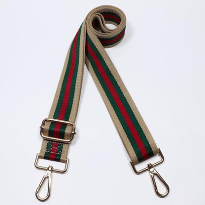 Kolti Purse Strap Replacement Crossbody Handbag Stripe Wide Adjustable - color: Gold Buckle-416
