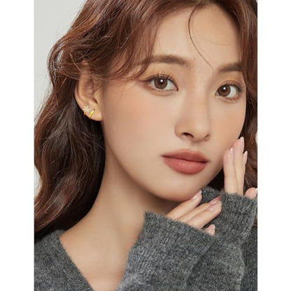 Dainty Gold Huggie Hoop Earrings for Women - 18K Gold Plated Cubic Zirconia Lightweight Mini Double Hoops Earrings for Everyday Wear - style: 2 Pairs Small Hoop