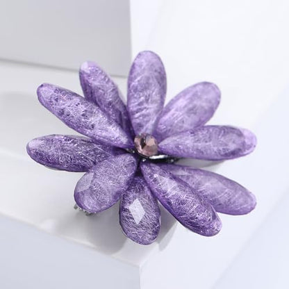 Acrylic Flower-Shape Brooch Pin for Women Statement Brooch - color: Purple