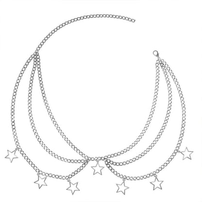 Waist Chain for Women - Silver Body Chain Crystal Body Jewelry, Stylish Adjustable Belt for Summer Beach Bikini Rave Festival Outfit Accessories - color: Silver-3