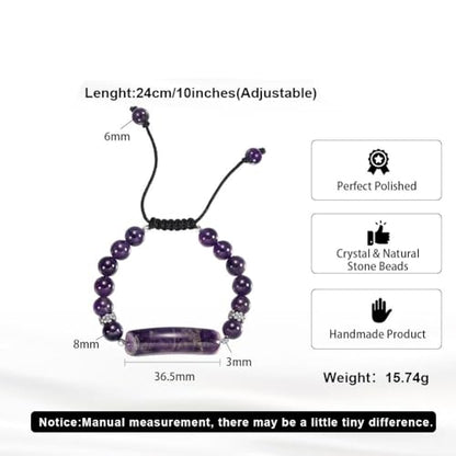 Natural Stone Beaded Bracelets for Women, 7 Chakra Healing Crystal Bracelet, 6mm/8mm Handmade Gemstone Stretch/Adjustable Bangle, Anxiety Relief Yoga Meditation Jewelry, Boho Amethyst Malachite Turquoise Bracelet Gift - color: Style 7