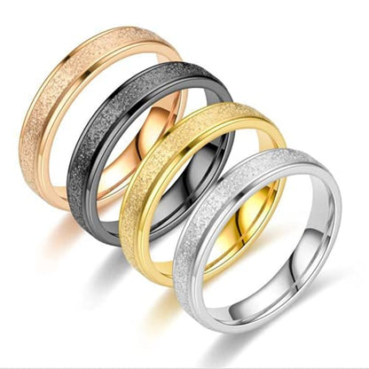 Women's Stainless Steel 2mm Thin Stacking Midi Rings Silver Rose Gold Sand Blast Finish Engagement Wedding Bands Size 3 to 10 - color: Black