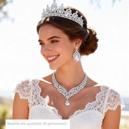 Kamirola - Queen Crown and Tiaras Princess Crown for Women Crystal Headbands for Bridal, Princess for Wedding and Party - color: Silver
