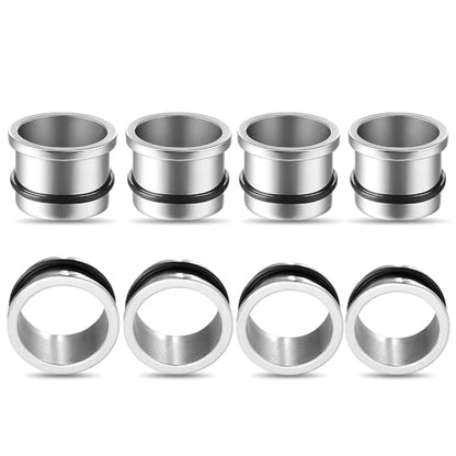LADEMAYH Comfy Dead Stretching Ear Tapers Stretching Kit, Small Gaps Packed, 0.5mm Increments, Surgical Stainless Steel 316L, Flat Top Ear Plugs, Pain-Free Body Piercing Jewelry for Women & Mens - color: Silver, size: 16.5-18mm