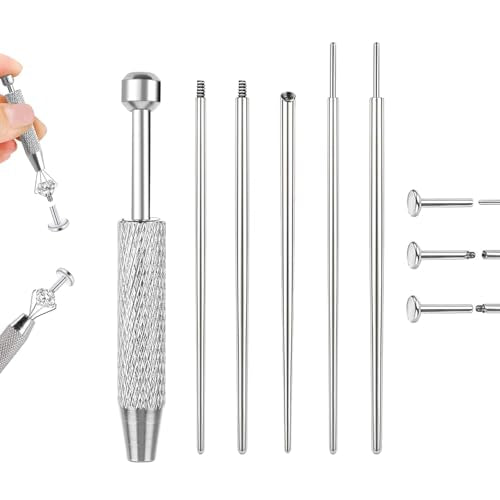 Piercing Taper Ball Grabber Tool Stainless Steel Nose Ear Piercing Kits | Nose Septum Eyebow Helix Conch Tragus Daith Piercing Jewelry Changing Tool,14G 16G 18G 20G Flat Back Earrings Applicator Tool - style: 16G Piercing Tapers + Ball Grabber Tool